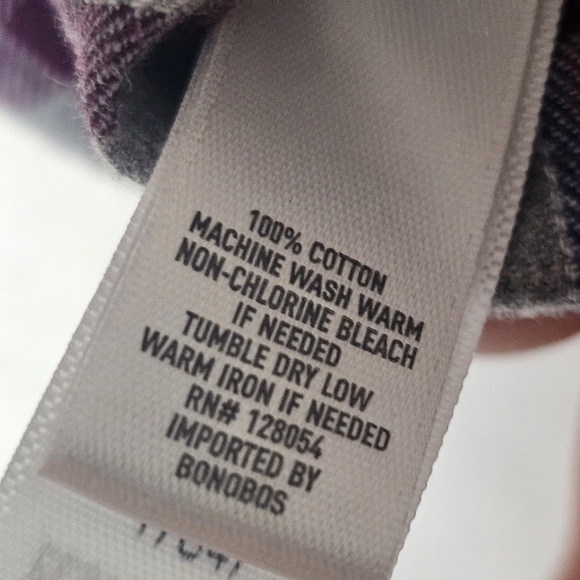 Bonobos Shirt Slim Fit Plaid Medium Men’s Gray Purple Cotton Fall Holiday - Picture 6 of 7